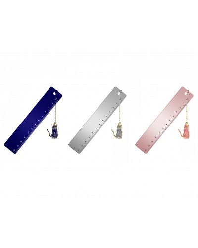 REGLE METAL MARQUE PAGE AVEC CHARM 12 CM