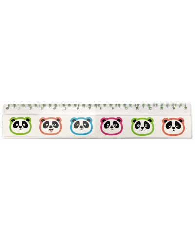 REGLE TRANSPARENTE AVEC TETES DE PANDAS