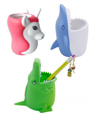 POTS A CRAYONS FORME CROCODILE