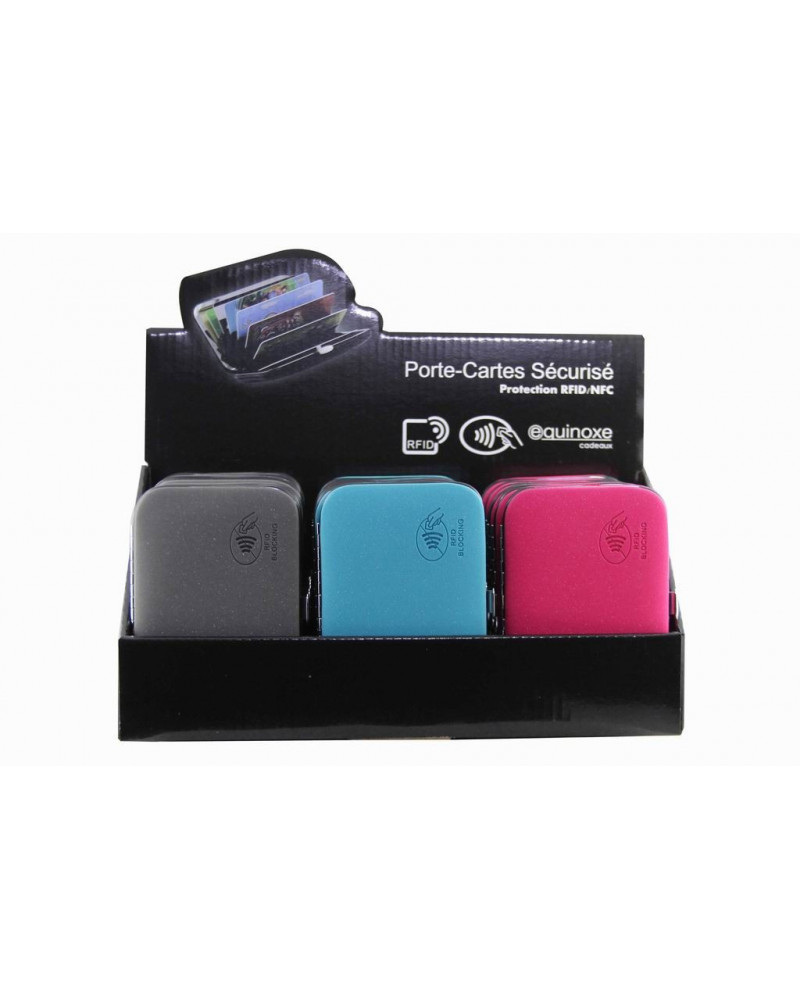 ETUI CARTE ANTI PIRATAGE Ros Gri Turqois PALET