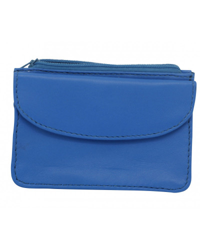 PORTE MONNAIE EN CUIR 4 ZIPS COULEURS ASSORTIES X12