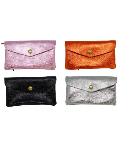 POCHETTE PORTE-MONNAIE ZIP EN CUIR IRISE