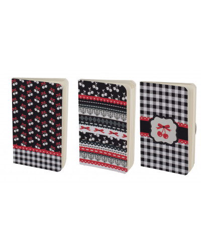 CARNETS FORMAT 9X14CM MOTIF RUBANS ET CE