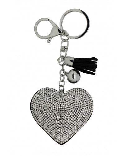 PORTE CLES COEUR STRASSE BLANC