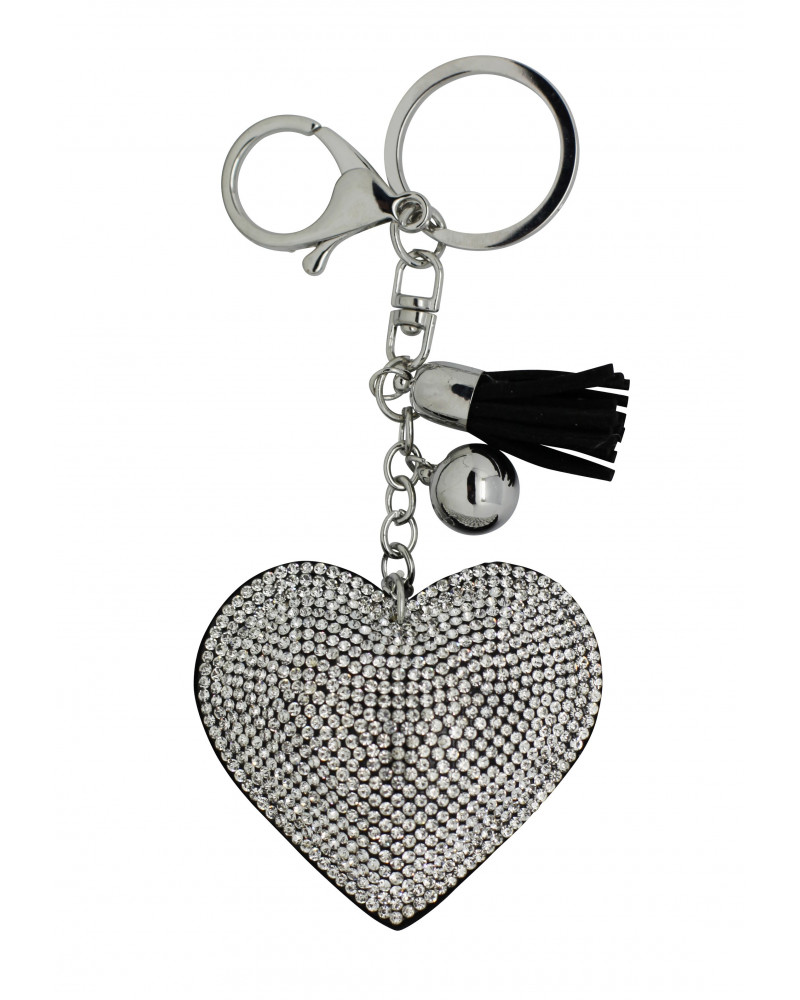 PORTE CLES COEUR STRASSE BLANC