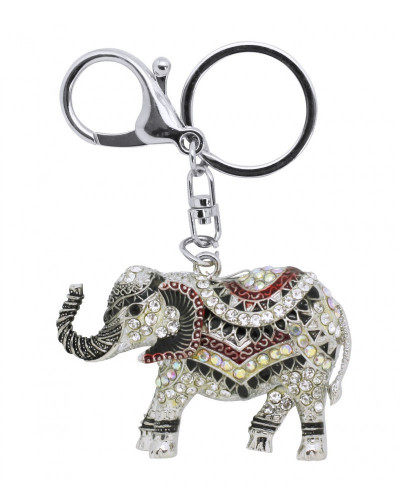 PORTE CLES ELEPHANT EN EMAIL ET STRASS T