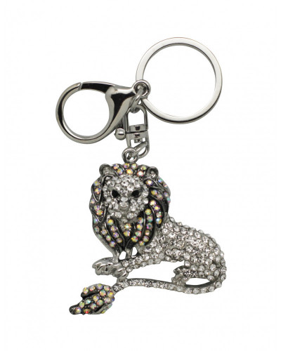 PORTE-CLES LION METAL ARGENT STRASSE SILVER LION KEYRING