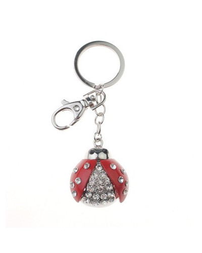 PORTE CLES METAL FORME COCCINELLE ROUGE
