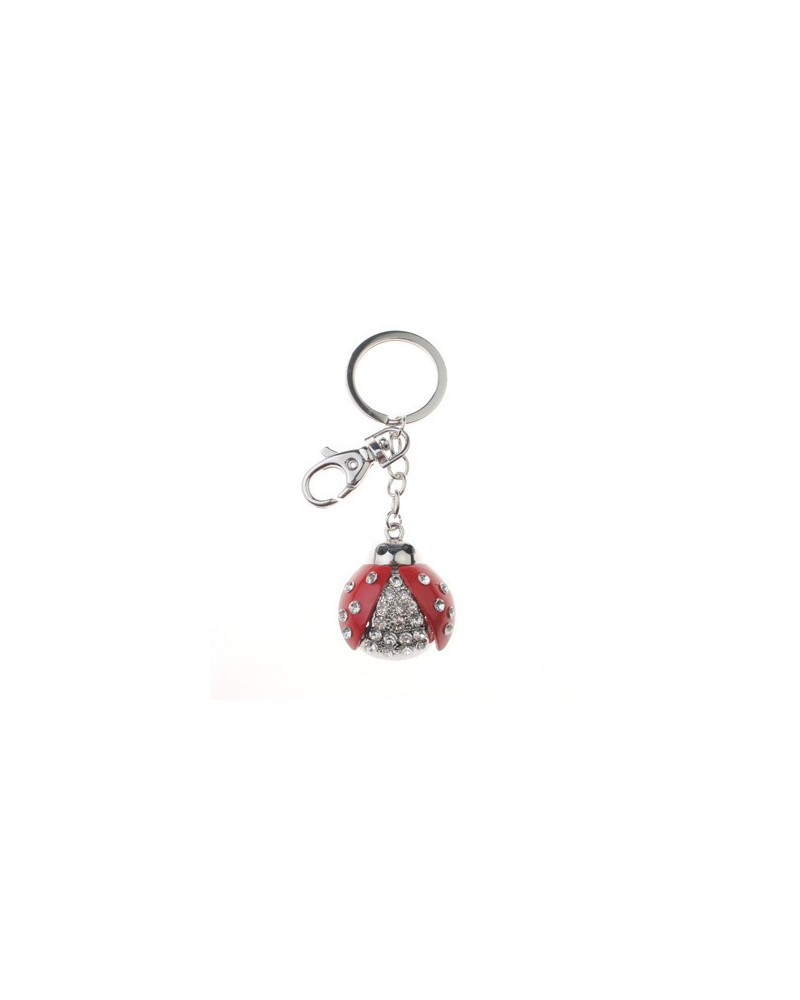 PORTE CLES METAL FORME COCCINELLE ROUGE