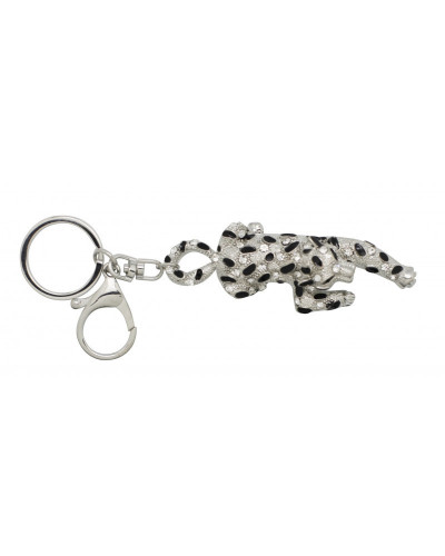 PORTE CLES STRASS PANTHERE ARGENT X6 SILVER PANTHER KEYRING