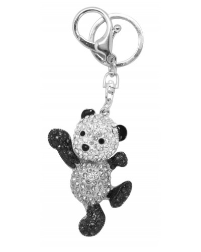 PORTE CLE OURSON DANSANT Metal/Strass NOIR
