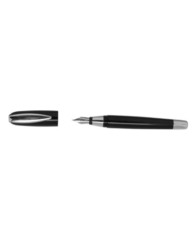 STYLO PLUME LAQUE NOIR ATTRIBUTS CHROMES