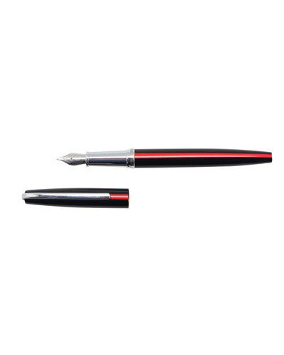 STYLO PLUME METAL NOIR LAQUE DECOR LIGNE