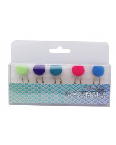 LOT DE 5 MARQUE PAGES DECOR POMPON X 15