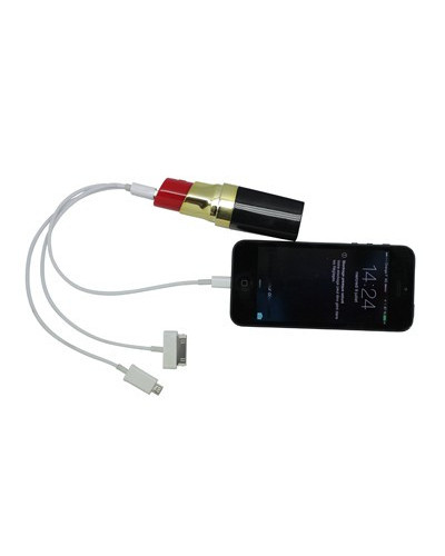 CHARGEUR UNIVERSEL 2600 MAH BATTERIE SAMSUNG FORME ROUGE A LEVRE