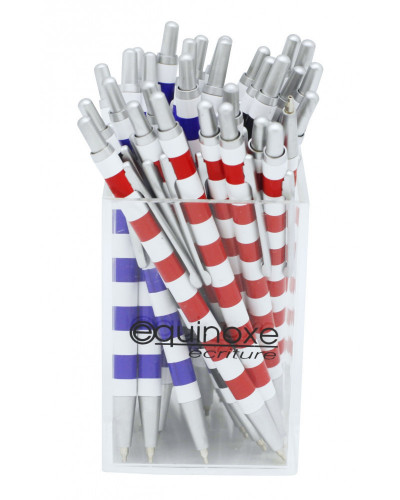 STYLO BILLE METAL A RAYURES POUR AGENDA